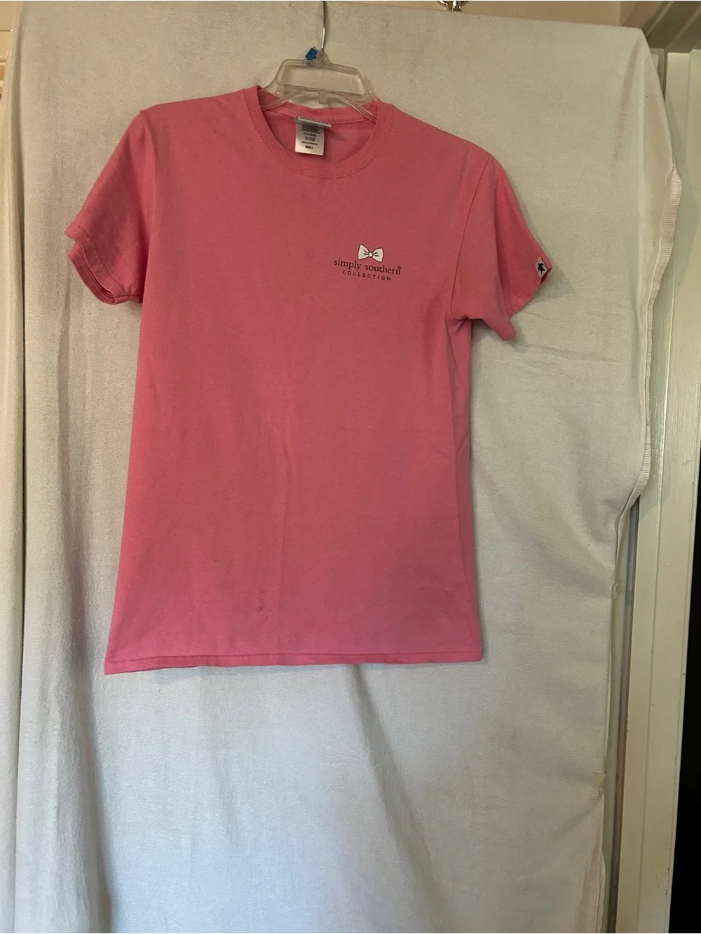 Simply Southern Pink Tee with Turquoise Floral Dog Graphic